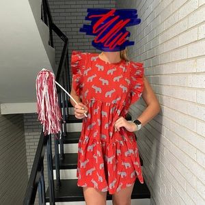 Michelle McDowell Everly Dress | Elephants Mix Graphic Game Day Dress (Size L)